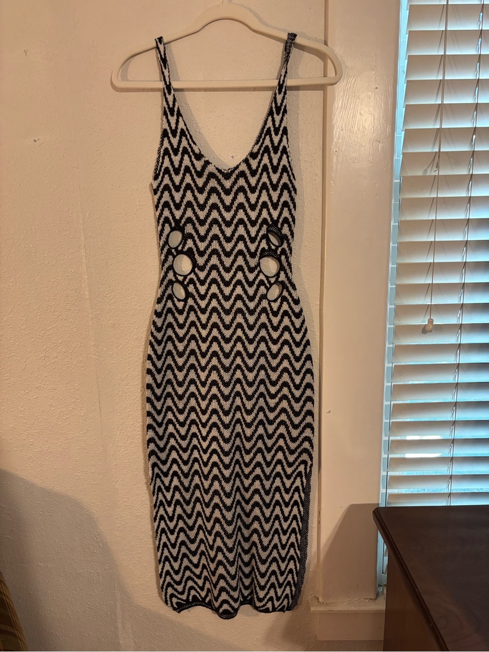 Knit Midi Dress w/ Cutouts